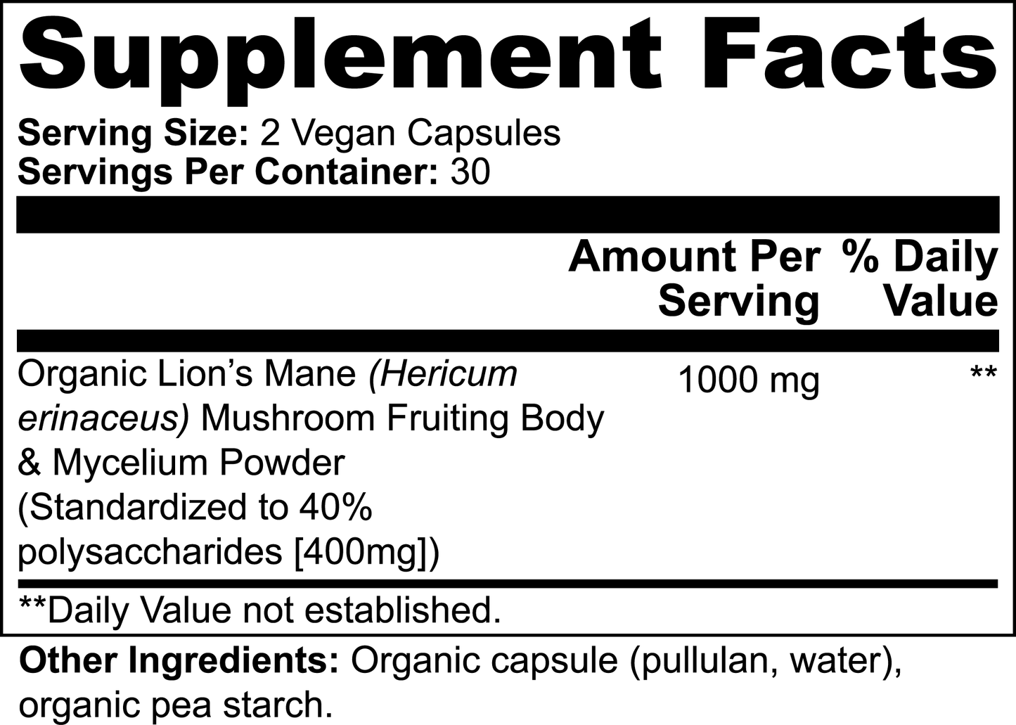 Lion's Mane Mushroom - 1000mg
